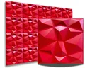 3D Paneele PVC Kunststoffpaneele Wandpaneele Gaming Zimmer Wand Decke 3D Optik Diamant (20) hochwertige & harte PVC 3D Platten, D094 Rot
