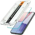 Spigen iPhone 15 Pro Glas.Tr Ez Fit Displayschutzfolie aus gehrtetem Glas, 2er-Pack - Klar - Transparent