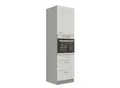 Küchen Hochschrank 60 Bianca Weiß Hochglanz + Grau Küchenzeile Küchenblock
