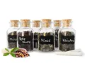 Sendez 12 Gewürzgläser mit Korkverschluss und 24 Etiketten + Stift 180ml Vorratsdose Gewürzdosen Glasdose Vorratsgläser