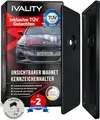 IVALITY® Magnet Kennzeichenhalter Rahmenlos für 2 Kennzeichen | Magnetische Nummernschildhalterung Auto | Kennzeichenhalterung Nummernschildhalter | Österreich Wechselkennzeichen