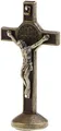 Jesus Christus Kreuz Statue aus Metall - Dekor für Kapelle & Wohnzimmer - 9 cm