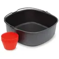 Philips Party-Kit für Airfryer, Grillrost und 7 Silikon-Muffinförmchen, passend für HD9200, HD9252 + HD9255 (HD9925/01) - Schwarz