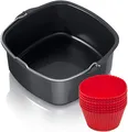 Philips Back Kit für Airfryer Backform Muffinförmchen Backblech Kuchenform rot