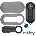 AUTO SCHLÜSSEL SCHALE GRAU + Tastenfeld für Fiat 500 Punto Doblo Cover Hülle