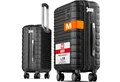 Travely Koffer Polycarbonat Handgepäck Koffer 55x40x20cm - für Ryanair Lufthansa etc, 4 Rollen, Designed in Germany, austauschbare Griffe und Rollen