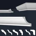 MARBET DESIGN Stuckleisten XPS Styropor weiß - Deckenleisten Deckenabschlussleisten E-Leisten - (Musterstück E-36)