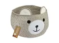 HMF Aufbewahrungskorb mit versteckten Griffen, Korb für Kinderzimmer aus Baumwolle, Bär, 30 x 24 cm, Hellbraun