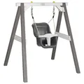 Schaukel, Grau, Weiß, Holz, Kunststoff, Hemlocktanne, 120x134x103 cm, EN 71, CE, FSC 100%, Sicherheitsgurt, Sicherheitsbügel, Outdoor Spielzeug, Schaukeln