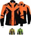 Motorradjacke Orange Gelb Grün Schwarz mit Protektoren GW300J, Größe:50/M, Farbe:Orange