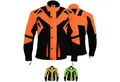 German Wear Motorradjacke GW300J (mit Abnehmbar & Washbar Thermofutter & Protektoren) lange Jacke aus 4 Schichten Wasserabweisend Reflektierend Neonfarben