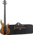 Rocktile Pro LB104-N LowBone E-Bass Softcase Set - 4-Saiter - Korpus: Linde - durchgehender Ahornhals - Griffbrett: Palisander - 2 Humbucker Tonabnehmer - Natur