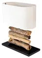 levandeo Tischlampe aus Treibholz H42cm Weiß Braun Leuchte Lampe Nachtlicht Holzlampe Tischdeko Design Unikat