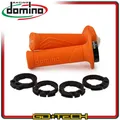 Domino D100 Lock On Moto Cross Enduro 4T Orange Off Road Racing D-Lock