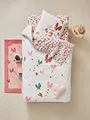 Vertbaudet Kinder Bettwäsche-Set Schmetterlinge rosa Bedruckt 140X150 63X63