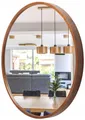 STOLARNIA PIKA Runder Badspiegel - Wandspiegel mit Holzrahmen (70 cm) - Spiegel Rund Holz Nussbaum - für Badezimmer, Flur, Wohnzimmer, Schlafzimmer