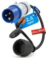 feletec CEE Adapter CEE Stecker auf Schuko Kupplung, 35cm Länge, IP44 CEE-Adapterkabel