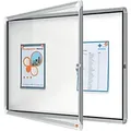 Nobo Premium Plus Magnetischer Abschließbarer Schaukasten 1902579 Für den Außenbereich Wandmontierbar Alurahmen Klapptür aus Sicherheitsglas 8xA4 Weiß 924 x 668 mm