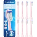 8er demirdental Extra Soft Aufsteckbürsten für Philips Sonicare | Rosa - Weiß