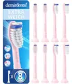 8er demirdental Aufsätze Extra Soft passend für Philips Sonicare Ersatzbürsten, extra Weiche Borsten für sehr empfindliche Zähne, Rosa, entspricht HX6058er