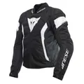 Dainese - Avro 5 Tex Jacket, Stoff-Motorradjacke mit Schulterprotektoren, Mann, Schwarz/Weiß/Schwarz, 44