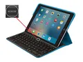 Logitech Create iPad Pro Hülle mit Kabelloser Tastatur, Hintergrundbeleuchtete Tasten, iOS-Sondertasten, Smart-Connector, Für 9,7", Deutsches QWERTZ-Layout - Blau