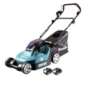 Makita DLM 432 F2 Akku Rasenmäher 36 V ( 2x 18 V ) 43 cm + 2x Akku 3,0 Ah