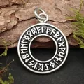 Drachensilber Runenkreis Schmuck Anhänger 925er Silber Runen - Silber