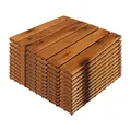 11 Holzfliesen Akazie FSC®-zertifiziert 30x30cm ca. 1QM Stecksystem Zuschneidbar