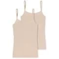 Schiesser Unterhemd Modal Essentials (2er Pack) Single Jersey, schmale Träger, feine Streifen beige 40