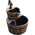 Outsunny Kaskadenbrunnen Tannenholz Dunkelbraun L44,5 x B44,5 x H58,5 cm