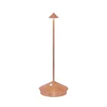 Zafferano, Pina Pro Lampe mit Kupferfarbenes Blatt, Wiederaufladbar und Kabellos mit Touch Control, Geeignet für den Innenbereich, Dimmer, 2700 K, Höhe 29 cm
