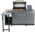 El Fuego Kombigrill "Augusta", silber, B/H/T: 150,5cm x 58cm