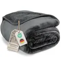 Gräfenstayn® Kuscheldecke Cashmere-Feeling - super weich & flauschig - Dicke & warme Fleecedecke - kuschelige Sofadecke, Wohndecke & Tagesdecke - Überwurf Decke Sofa, Couch (Anthrazit, 180x220 cm)