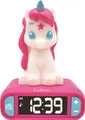 Digitaler Wecker mit Nachtlicht – Einhorn – 3D-Licht und -Sound – Weiß und Rosa – Kinder