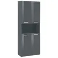 welltime Hochschrank Avena Badschrank 4-türig mit o. Fach und 4 Einlegeböden - B/T/H 73/31/190 cm grau