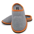 Sprint Sport Pantoffeln aus Filz, Hausschuhe Indoor rutschfeste Slippers, Puschen, Schluffen für Sie uns Ihn (Grau Orange, EU Schuhgrößensystem, Erwachsene, Numerisch, M, 38)