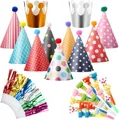 38 Stücke Partyhüte Set Party Hüte Lufttröte Pfeife Geburtstagshut Kegel Hüte