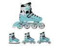 NILS EXTREME Inlineskates 4-IN-1 Inliner Schlittschuhe Rollschuhe Eishockey Blau, verstellbare Größe und wechselbare Kufen