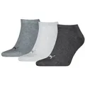 PUMA Sneakersocken PUMA UNISEX SNEAKER PLAIN (3 Paar) mit kleinem Logo grau 35-38