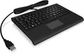 KEYSONIC Mini-Tastatur (US) Touchpad ACK-3410 schwarz Touchpad ultraflache Bauform SoftSkin X-type technologie blaue Status LEDs USB (60378)