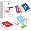 Guitar Chord Flashcards - 56Pcs Akustik- & E-Gitarre Lernen Cheat Sheets - Lernen Sie wesentliche Akkorde schnell & einfach | Perfekt für Anfänger und Profis