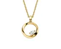 VIVENTY Kette mit Anhänger Halskette mit Anhänger Kreis Zirkonia Silber Vergoldet 788692