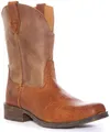 ARIAT Rambler IN Quadratische Zehe Cowboy Leder Stiefel Hellbraun Größe Eu 3 - 8