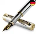 Silber Füllfederhalter Scriveiner - Füller Edel mit 24 Karat Gold-Finish, S