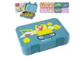 BEARFOOT Lunchbox Brotdose Kinder mit Fächern, Lunchbox, Bento box - Affe blau, handgezeichnete Designs, modular