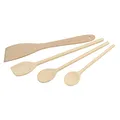 FACKELMANN 31125 4-teiliges Küchenhelfer-Set aus Holz mit Pfannenwender und Löffel, FSC-zertifiziertes Holz, 20 cm, 25 cm, 30 cm