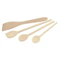 FACKELMANN 4-tlg. Küchenhelfer-Set Holz Pfannenwender Löffel FSC 20/25/30 cm