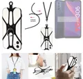 K-S-Trade Handyhülle für TCL 306, 3in1 Handykette Handyband Handykordel Halsband Smartphone-Ring