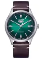 Citizen Automatik Herren Armbanduhr aus Edelstahl und Leder in der Farbe Silber-Braun-Grün 40mm, Wasserdichtigkeit: 5Bar, NH8390-03XC